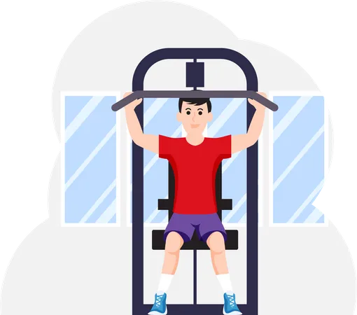 Mann beim täglichen Workout  Illustration