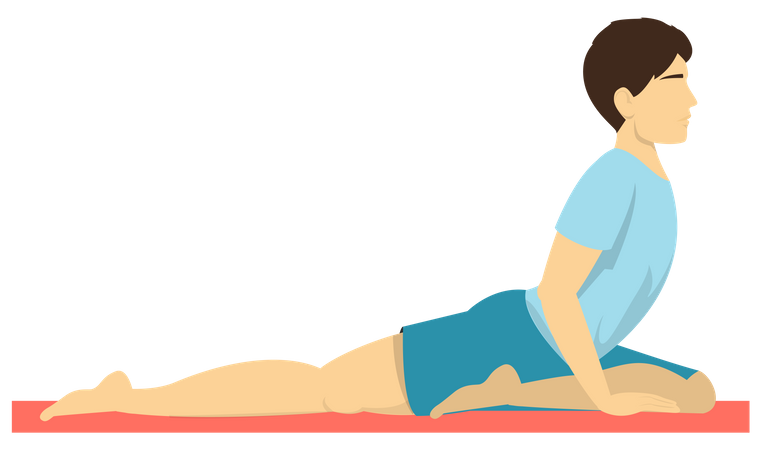 Mann macht Yoga-Pose „Taube“  Illustration