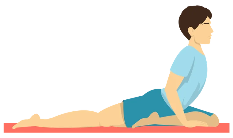 Mann macht Yoga-Pose „Taube“  Illustration