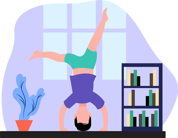 Mann macht Yoga  Illustration