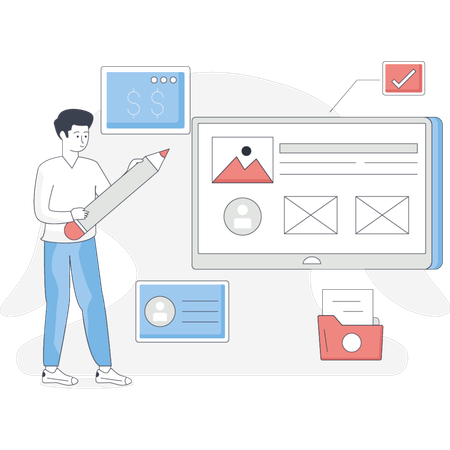 Mann macht Webdesign  Illustration