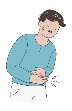Mann mit Bauchschmerzen  Illustration