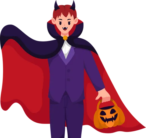 Mann mit Dracula-Kostüm  Illustration