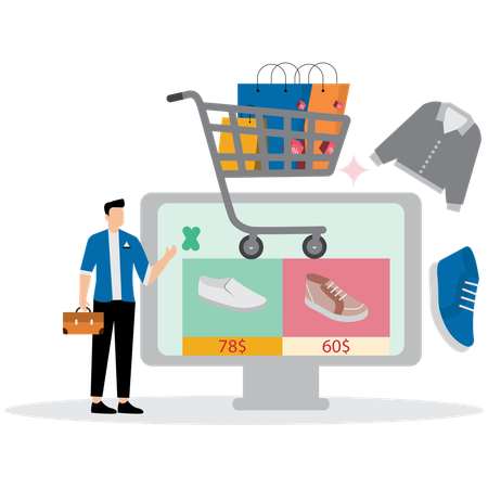 Mann mit Shopping-Treueprogramm  Illustration