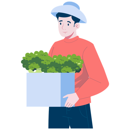 Mann mit gesunder Ernährung  Illustration