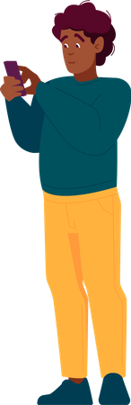 Mann mit Handy  Illustration