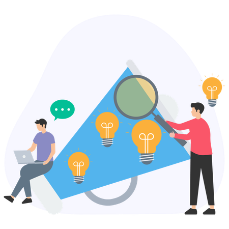Mann mit Marketingideen  Illustration