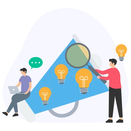 Mann mit Marketingideen  Illustration