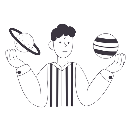 Mann mit Metaverse-Technologie  Illustration
