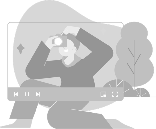 Mann nimmt Bild auf Video auf  Illustration