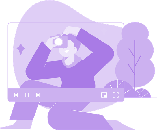 Mann nimmt Bild auf Video auf  Illustration