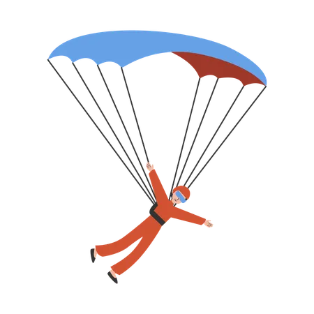 Mann hoch im Wolken-Paragliding  Illustration