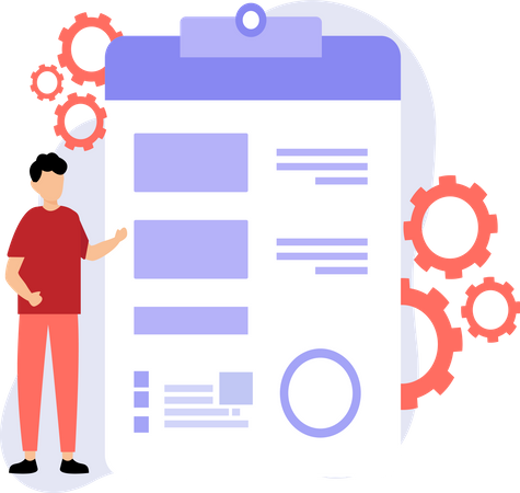 Mann präsentiert Business Analytics  Illustration