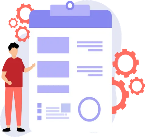 Mann präsentiert Business Analytics  Illustration