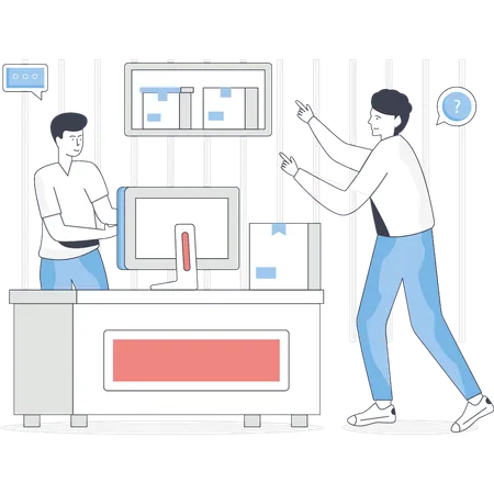 Mann präsentiert Lieferservice  Illustration