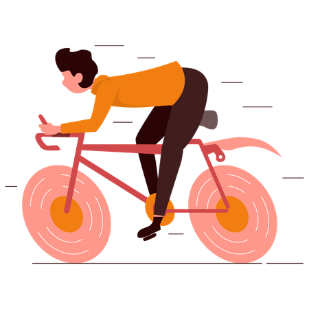 Mann Radfahren  Illustration