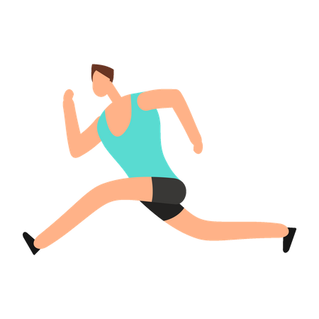 Mann rennt mit hoher Geschwindigkeit  Illustration