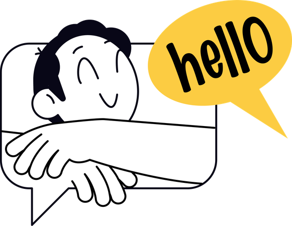 Mann sagt Hallo Illustration