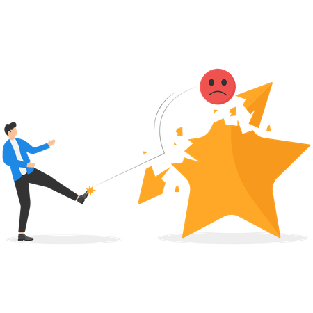 Mann nach Service-Konsum schlecht gelaunt  Illustration