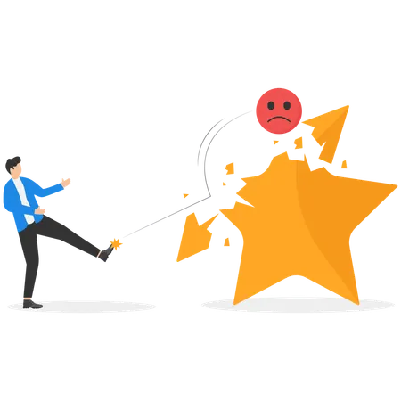Mann nach Service-Konsum schlecht gelaunt  Illustration