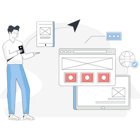 Mann, der Post verschickt  Illustration