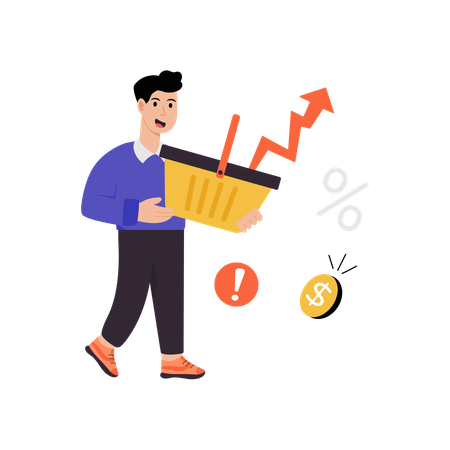 Mann shopping less due to inflation  Illustration