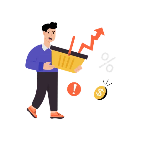 Mann shopping less due to inflation  Illustration