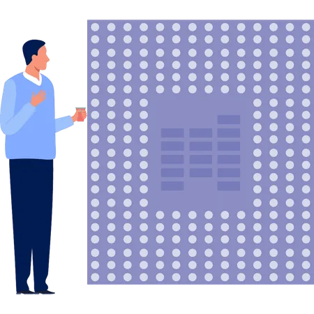 Mann sieht sich CPU-Reinigungstricks an  Illustration