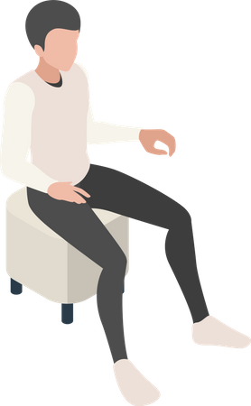 Mann sitzt auf der Couch  Illustration