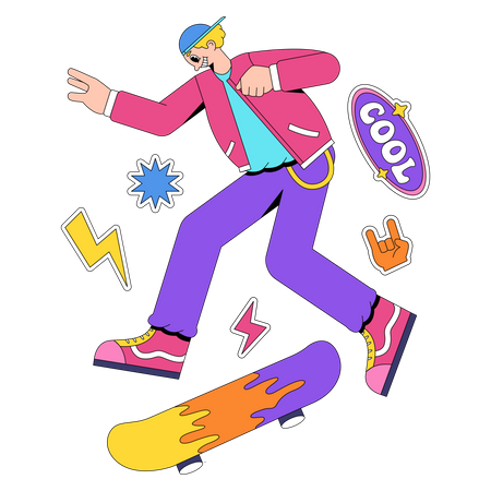 Mann Skateboard  Illustration