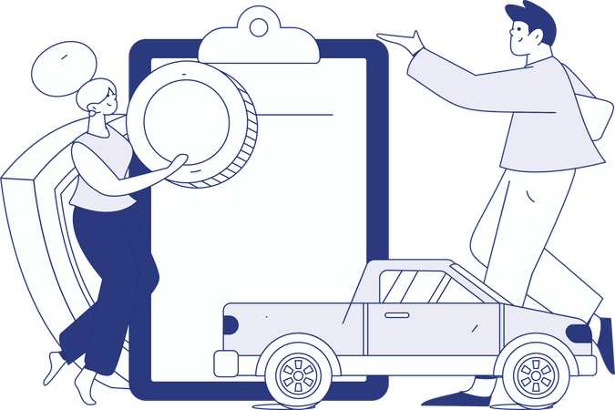 Mann sorgt für Autosicherheitspolitik  Illustration