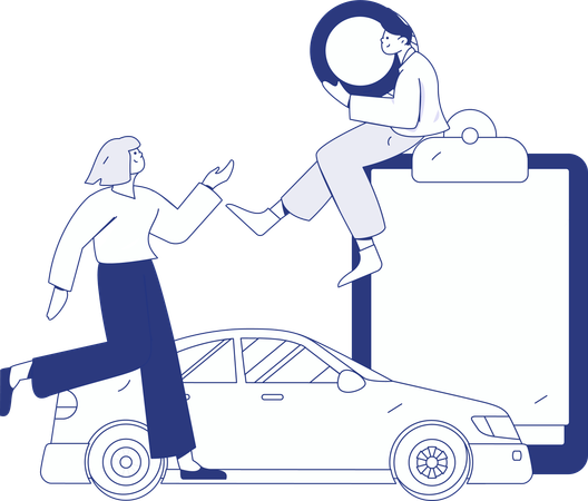 Mann sorgt für Autosicherheitspolitik  Illustration