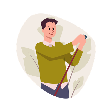 Mann-Spieler hält Billardqueue  Illustration