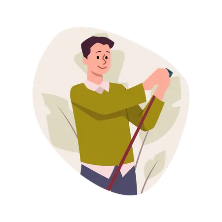 Mann-Spieler hält Billardqueue  Illustration