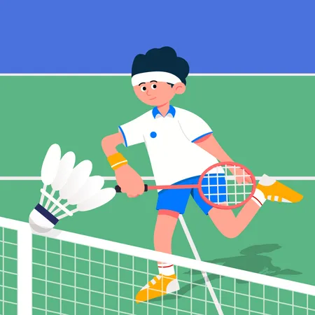 Mann spielt Badminton  Illustration