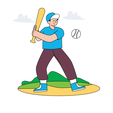 Mann spielt Baseball  Illustration