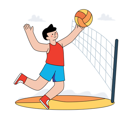 Mann spielt Basketball  Illustration