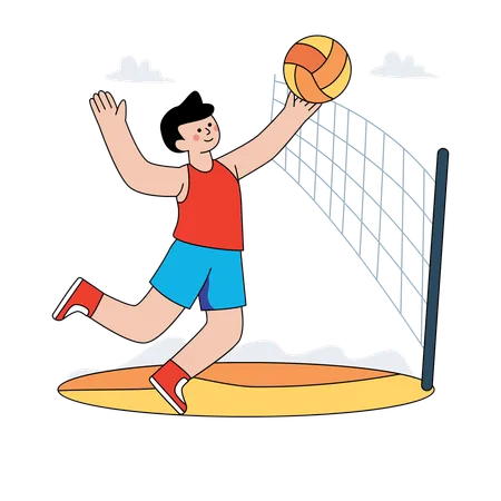 Mann spielt Basketball  Illustration