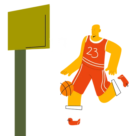 Mann spielt Basketball  Illustration