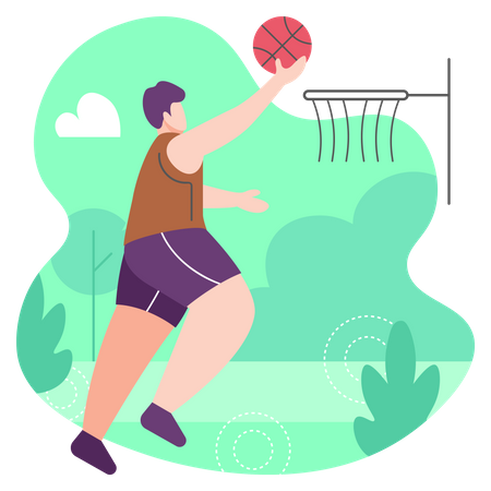 Mann spielt Basketball  Illustration