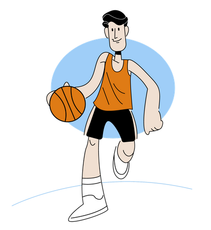 Mann spielt Basketball  Illustration