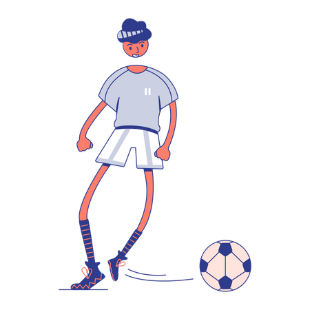 Mann spielt Fußball  Illustration