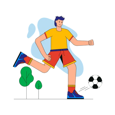 Mann spielt Fußball  Illustration