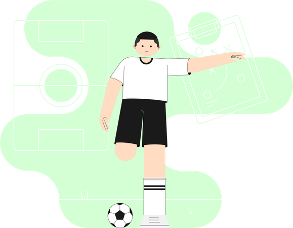 Mann spielt Fußball  Illustration