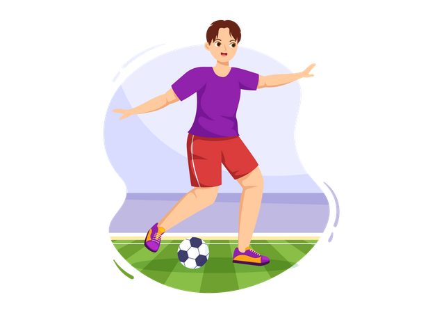 Mann spielt Fußball  Illustration