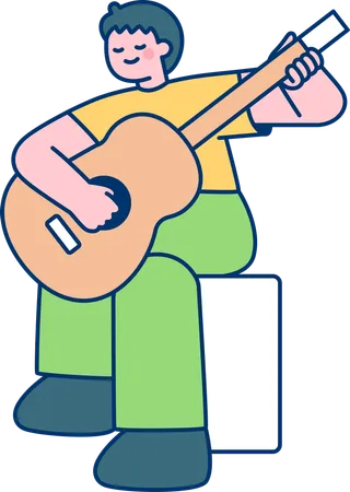 Mann spielt Gitarre  Illustration