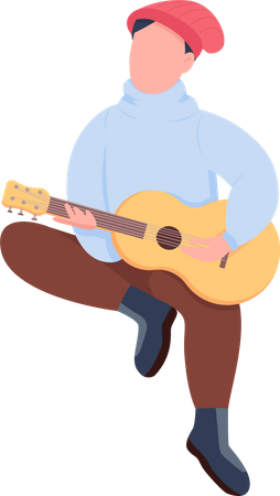 Mann spielt Gitarre  Illustration