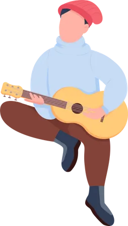 Mann spielt Gitarre  Illustration