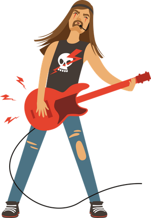 Mann spielt Gitarre  Illustration