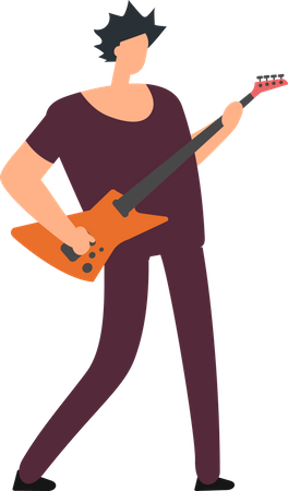 Mann spielt Gitarre  Illustration